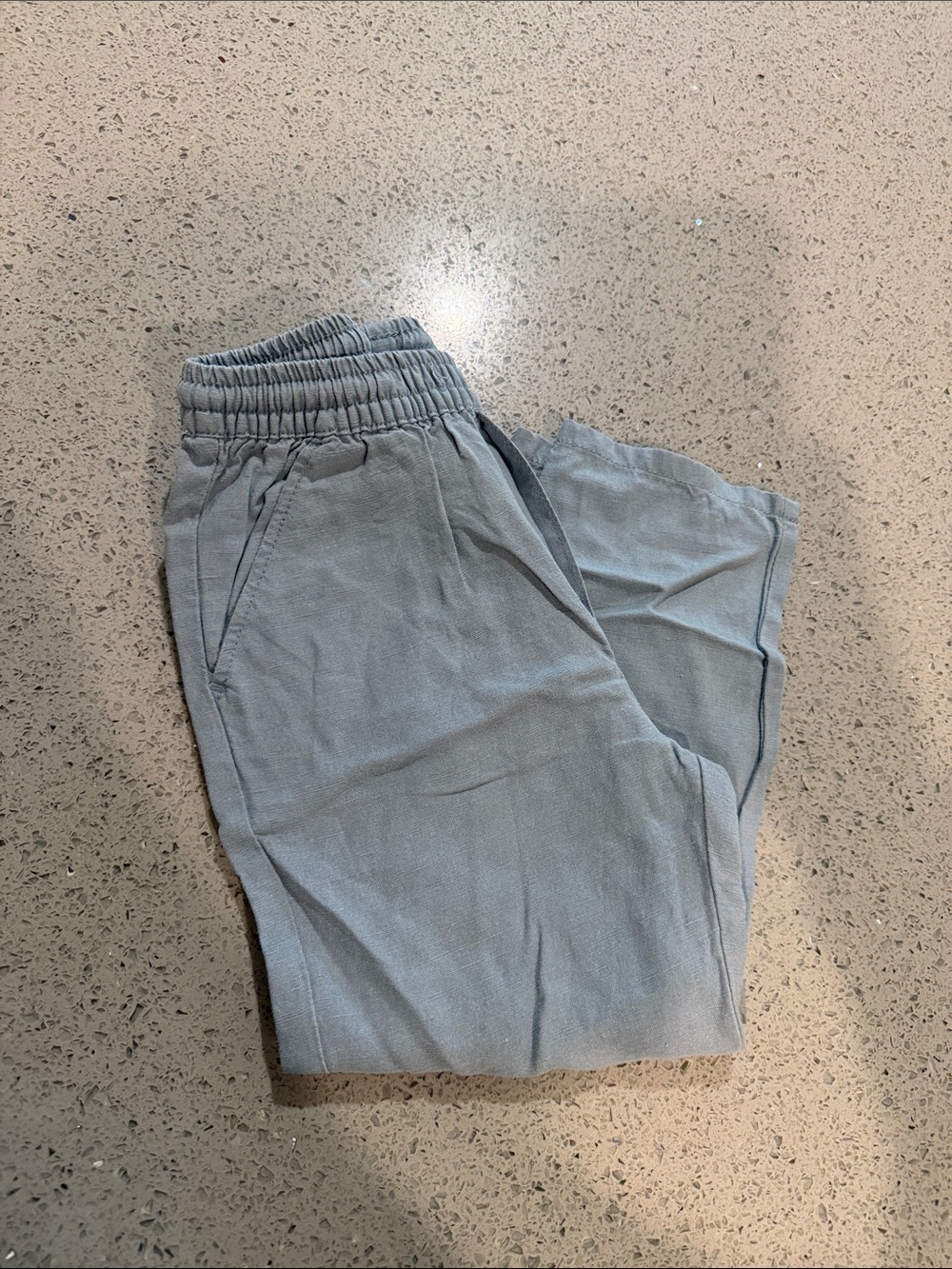 Zara Kids Elastic-Waist Light Gray Casual Pants
